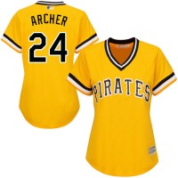 Pittsburgh Pirates #24 Chris Archer Gold Alternate Women's Stitched MLB Jersey