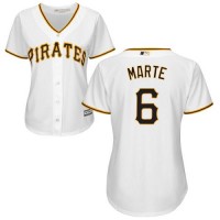 Pittsburgh Pirates #6 Starling Marte White Home Women's Stitched MLB Jersey
