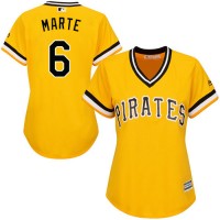Pittsburgh Pirates #6 Starling Marte Gold Alternate Women's Stitched MLB Jersey
