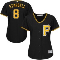 Pittsburgh Pirates #8 Willie Stargell Black Alternate Women's Stitched MLB Jersey