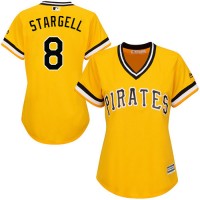 Pittsburgh Pirates #8 Willie Stargell Gold Alternate Women's Stitched MLB Jersey