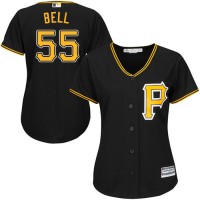 Pittsburgh Pirates #55 Josh Bell Black Alternate Women's Stitched MLB Jersey