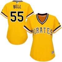 Pittsburgh Pirates #55 Josh Bell Gold Alternate Women's Stitched MLB Jersey