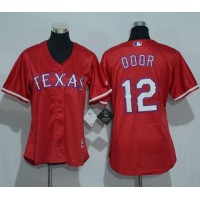 Texas Rangers #12 Rougned Odor Red Women's Alternate Stitched MLB Jersey
