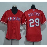 Texas Rangers #29 Adrian Beltre Red Women's Alternate Stitched MLB Jersey