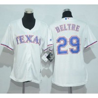 Texas Rangers #29 Adrian Beltre White Women's Home Stitched MLB Jersey