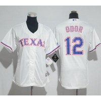 Texas Rangers #12 Rougned Odor White Home Women's Stitched MLB Jersey