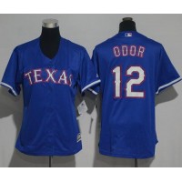 Texas Rangers #12 Rougned Odor Blue Alternate Women's Stitched MLB Jersey