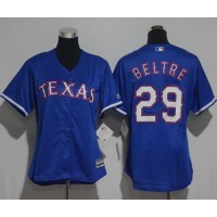 Texas Rangers #29 Adrian Beltre Blue Alternate Women's Stitched MLB Jersey