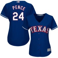 Texas Rangers #24 Hunter Pence Blue Alternate Women's Stitched MLB Jersey