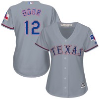 Texas Rangers #12 Rougned Odor Grey Road Women's Stitched MLB Jersey