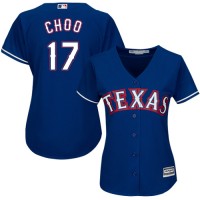 Texas Rangers #17 Shin-Soo Choo Blue Alternate Women's Stitched MLB Jersey
