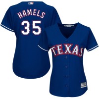Texas Rangers #35 Cole Hamels Blue Alternate Women's Stitched MLB Jersey