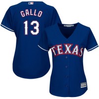 Texas Rangers #13 Joey Gallo Blue Alternate Women's Stitched MLB Jersey