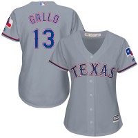 Texas Rangers #13 Joey Gallo Grey Road Women's Stitched MLB Jersey