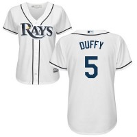 Tampa Bay Rays #5 Matt Duffy White Home Women's Stitched MLB Jersey