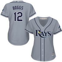 Tampa Bay Rays #12 Wade Boggs Grey Road Women's Stitched MLB Jersey
