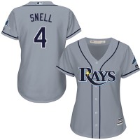 Tampa Bay Rays #4 Blake Snell Grey Road Women's Stitched MLB Jersey