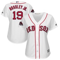 Boston Boston Red Sox #19 Jackie Bradley Jr. Majestic Women's 2018 World Series Champions Team Logo Player Jersey White