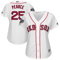 Boston Boston Red Sox #25 Steve Pearce Majestic Women's 2018 World Series Champions Home Cool Base Player Jersey White