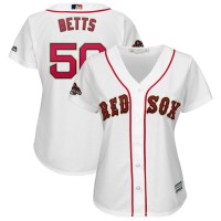 Boston Boston Red Sox #50 Mookie Betts Majestic Women's 2019 Gold Program Cool Base Player Jersey White