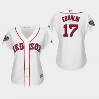 Boston Red Sox #17 Nathan Eovaldi White Home 2018 World Series Women's Stitched MLB Jersey