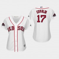 Boston Red Sox #17 Nathan Eovaldi White Home 2018 World Series Champions Women's Stitched MLB Jersey