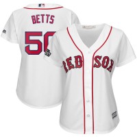 Boston Boston Red Sox #50 Mookie Betts Majestic Women's 2019 London Series Cool Base Player Jersey White