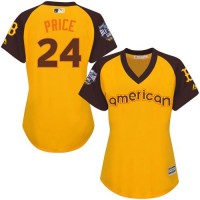 Boston Red Sox #24 David Price Gold 2016 All-Star American League Women's Stitched MLB Jersey