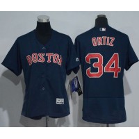 Boston Red Sox #34 David Ortiz Navy Blue Flexbase Authentic Women's Stitched MLB Jersey