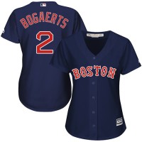 Boston Red Sox #2 Xander Bogaerts Navy Blue Alternate Women's Stitched MLB Jersey