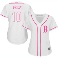 Boston Red Sox #10 David Price White/Pink Fashion Women's Stitched MLB Jersey