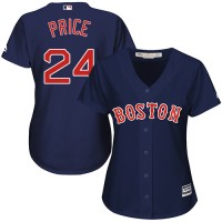Boston Red Sox #24 David Price Navy Blue Alternate Women's Stitched MLB Jersey