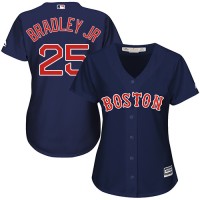 Boston Red Sox #25 Jackie Bradley Jr Navy Blue Alternate Women's Stitched MLB Jersey