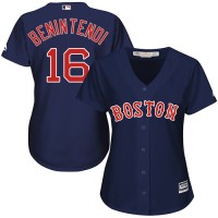 Boston Red Sox #16 Andrew Benintendi Navy Blue Alternate Women's Stitched MLB Jersey