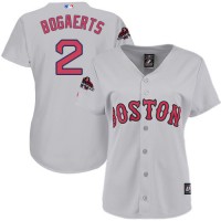 Boston Red Sox #2 Xander Bogaerts Grey Road 2018 World Series Champions Women's Stitched MLB Jersey
