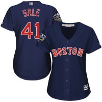Boston Red Sox #41 Chris Sale Navy Blue Alternate 2018 World Series Women's Stitched MLB Jersey