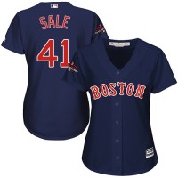 Boston Red Sox #41 Chris Sale Navy Blue Alternate 2018 World Series Champions Women's Stitched MLB Jersey