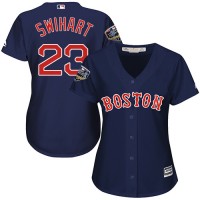 Boston Red Sox #23 Blake Swihart Navy Blue Alternate 2018 World Series Women's Stitched MLB Jersey