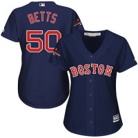 Boston Red Sox #50 Mookie Betts Navy Blue Alternate 2018 World Series Champions Women's Stitched MLB Jersey