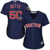 Boston Red Sox #50 Mookie Betts Navy Blue Alternate 2018 World Series Women's Stitched MLB Jersey