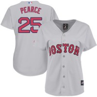 Boston Red Sox #25 Steve Pearce Grey Road Women's Stitched MLB Jersey