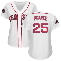 Boston Red Sox #25 Steve Pearce White Home 2018 World Series Champions Women's Stitched MLB Jersey