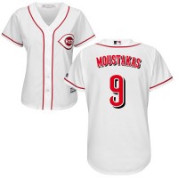 Cincinnati Reds #9 Mike Moustakas White Home Women's Stitched MLB Jersey