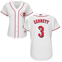 Cincinnati Reds #3 Scooter Gennett White Home Women's Stitched MLB Jersey