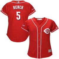 Cincinnati Reds #5 Johnny Bench Red Alternate Women's Stitched MLB Jersey