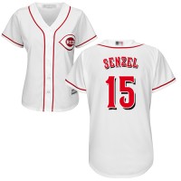 Cincinnati Reds #15 Nick Senzel White Home Women's Stitched MLB Jersey