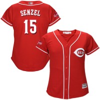 Cincinnati Reds #15 Nick Senzel Red Alternate Women's Stitched MLB Jersey