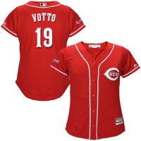 Cincinnati Reds #19 Joey Votto Red Alternate Women's Stitched MLB Jersey