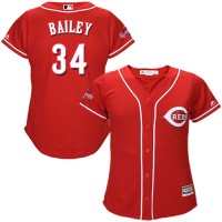 Cincinnati Reds #34 Homer Bailey Red Alternate Women's Stitched MLB Jersey